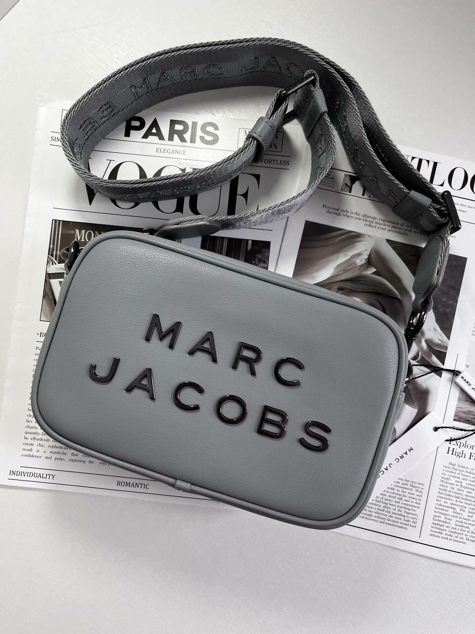 Сумка кросс-боди MARC JACOBS, женская, серая, натуральная кожа